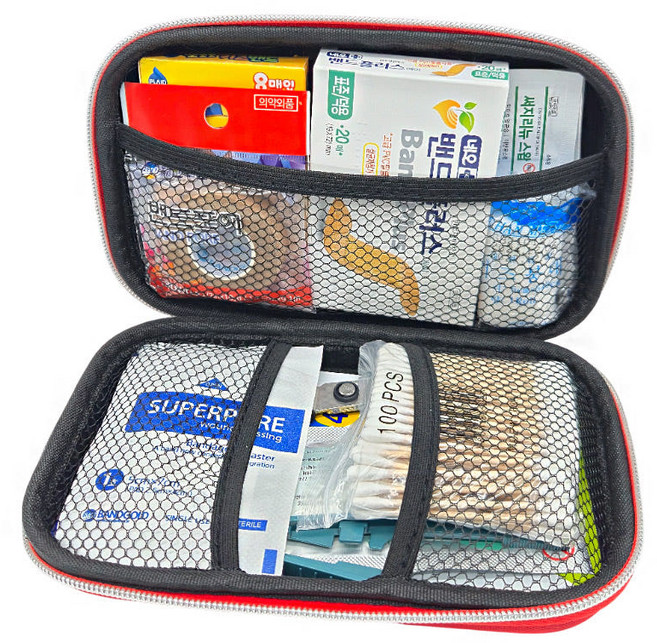 휴대용 하드 HOT 미니 구급함 12종 응급키트 구급상자 구급함 약상자 구급약품, 1세트