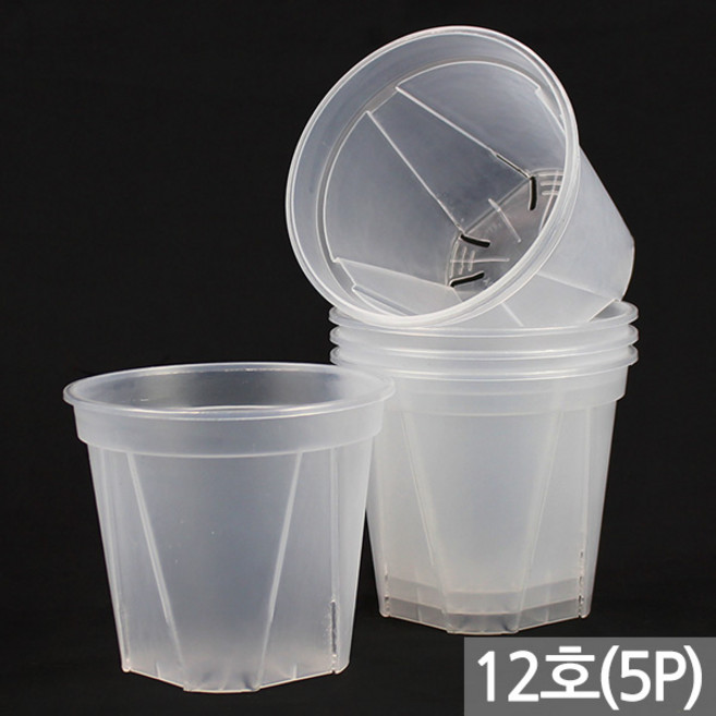 세인화분 투명 슬릿 화분 12호 5P - 12cm 슬릿화분, 5개