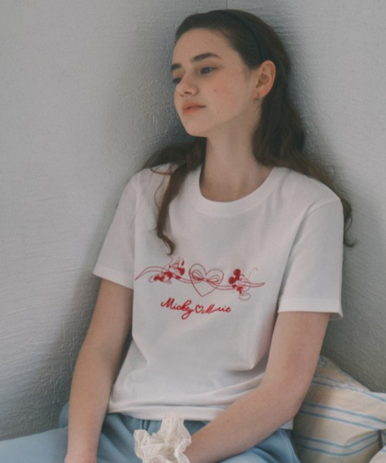 코드그라피 CODEGRAPHY CGP [디즈니] 미키마우스 하트 미니마우스 반소매 티셔츠_화이트 CBEUWTS062WH 282465