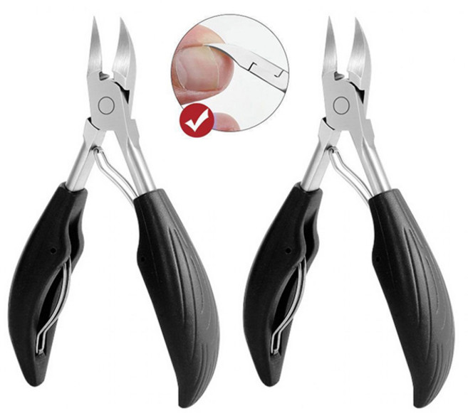 정담 두꺼운 내성 발톱깍기 니퍼형 2개, 블랙