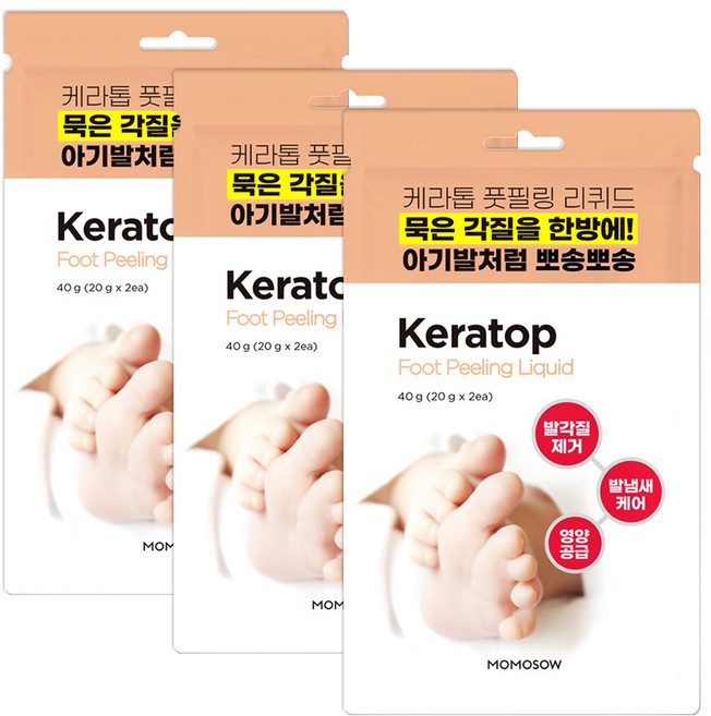 발각질제거 모모쏘우 케라톱 풋필링 리퀴드 3세트 고운발만들기, 1개입