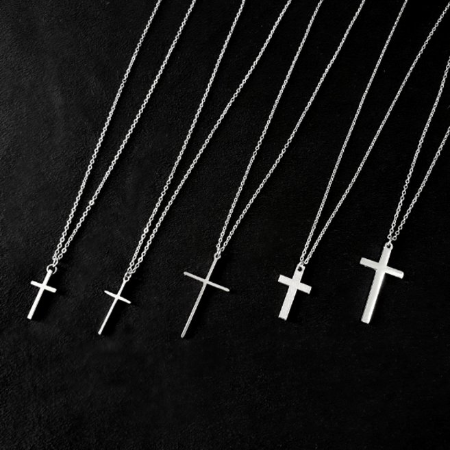 와이티지 style_043 십자가 체인목걸이 써지컬스틸 모음 남자 여자 공용 커플 데일리
