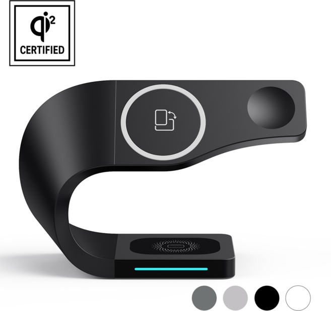 맥세이프 4in1 충전기 Qi2 고속 무선충전 아이폰 애플워치 에어팟 거치대, 매트 블랙 / 25W 고속충전 어댑터+C타입 케이블, 1세트