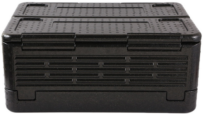 戶外折疊保麗龍保溫箱, 大號/黑色, 40L