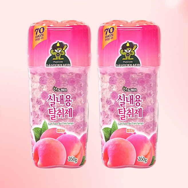 산도깨비 실내용탈취제 피치, 260g, 2개