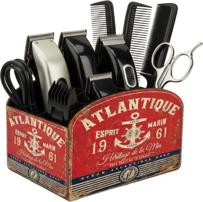 옐로구르미 빈티지 미용 정리대 클리퍼 바리깡 바버샵 정리함 거치대, 1개, 레드