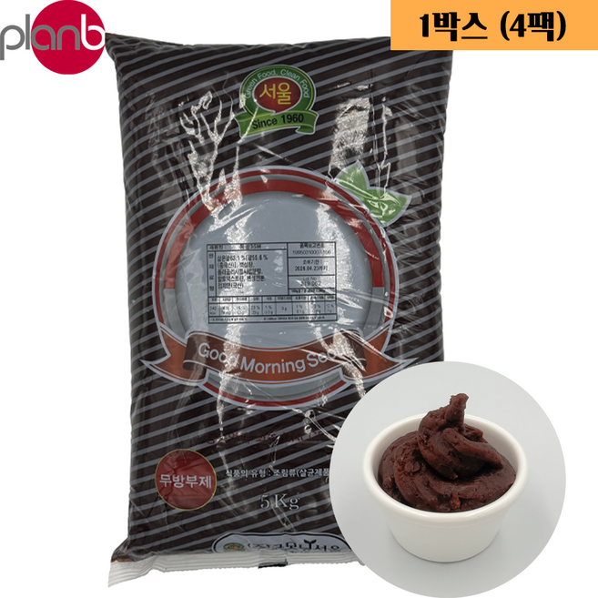 굿모닝서울 통팥앙금 저당 35m 5kg X 4팩 1박스, 4개