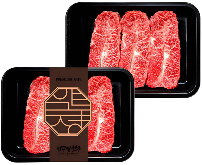 1++등급 한우 부채살 400g(200gx2) | 구이용 스테이크 특수부위 바베큐 캠핑 홈파티용 담백한 고급 투뿔 한우 마장동 프리미엄 소고기 추천 [냉장] 압구정한우, 200g, 2개