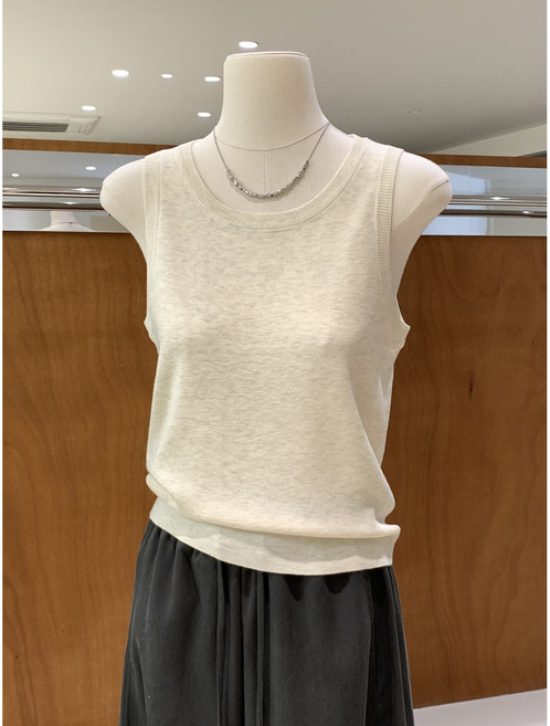 SONOVA 쏘노바 여성 데일리 민소매 라운드넥 소프트 니트 나시탑 기본 레이어드 필수템 이너티