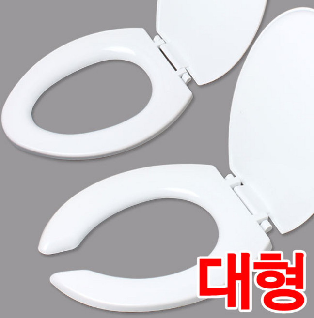 오리표 양변기시트 O형 대형 (플라스틱 변기커버 변기뚜껑 하드변기커버), 화이트, 1개