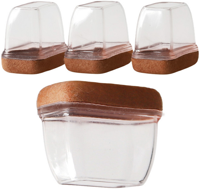 와우홈 짱짱한 실리콘 3세대 직사각형 의자발커버, 1세트, 브라운