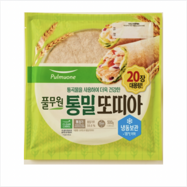 풀무원 냉동 통밀 또띠아15cm(20장), 1개, 500g