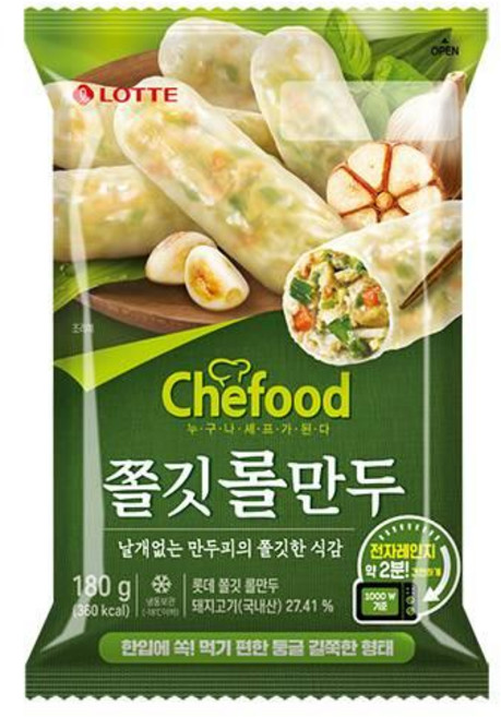 롯데웰푸드 쫄깃롤만두 180g, 2개