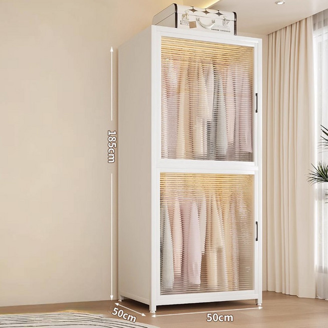 초강력 방습 H N Quality Home 강철옷장 / PC 햇살문 / 3사이즈 (초간단 조립), 더블 행거