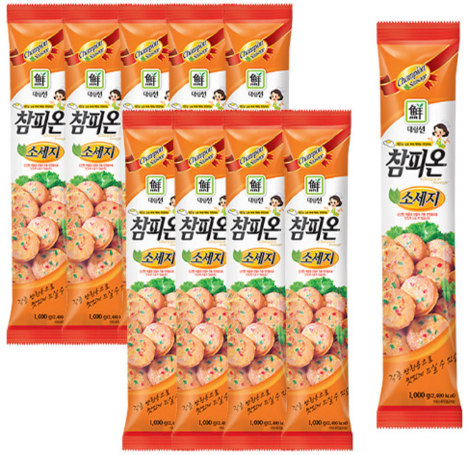 5분마켓 대림 참피온소세지 분홍소세지 소세지전 1KG, 20개