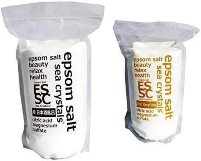 일본직배송 입욕제 엡섬 솔트 노송나무 2.2kg 목욕용 계량 스푼 포함 일랑일랑 향기 비타민C 함유, 편백나무+일랑일랑향 - 쿠팡