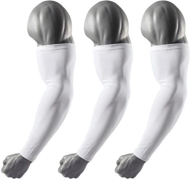 롱커버 빅사이즈 특대 심리스 팔토시, 3개, 화이트