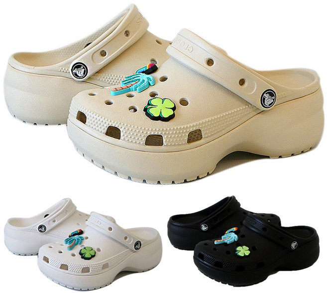 CROCS 정품 크록스 여성 클래식 플랫폼 클로그 206750 레츄 악세사리