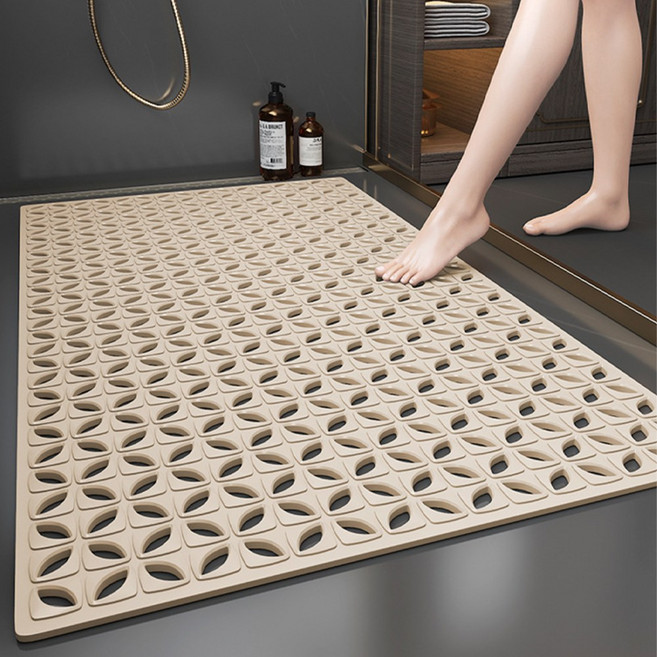 레디박스 세련된 욕실 화장실 안전 미끄럼방지 매트 패드, 카키베이지, 1개