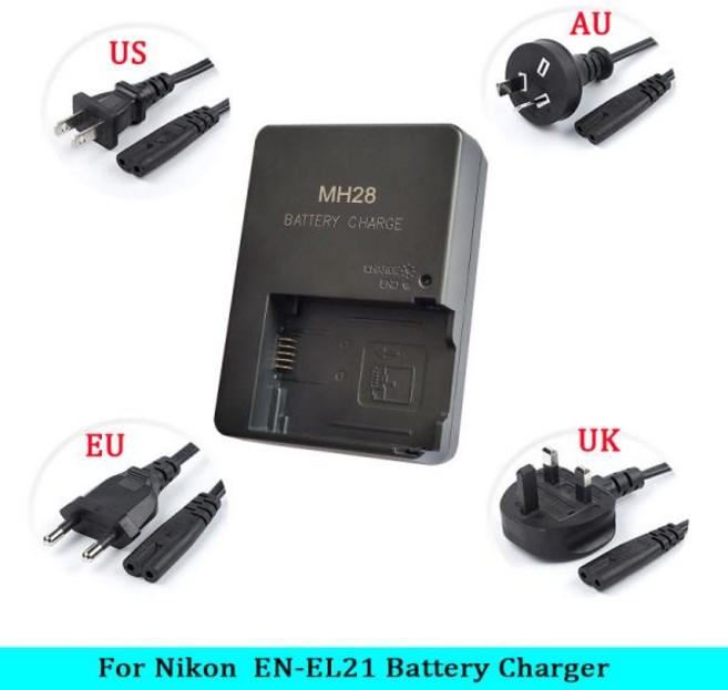 니콘 EN-EL21 리튬 이온 배터리용 MH-28 충전기 1V2 카메라, 01 EU
