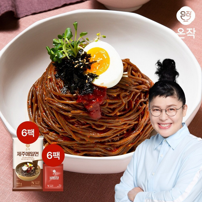 [온작]이영자 제주 메밀면 6인분 세트(메밀면6+비빔장6), 1세트, 1.26kg