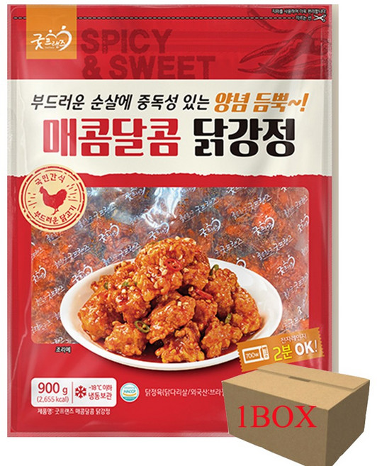 굿프랜즈 매콤달콤 닭강정 1box (900g x10), 10개, 900g