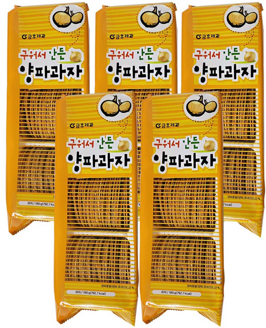 금호제과 구워서 만든 양파과자 두부과자 주전부리 담백한 과자, 180g, 5개
