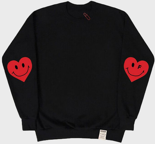 테온셀 그레이버 [UNISEX]엘보우 하트 스마일 맨투맨3color