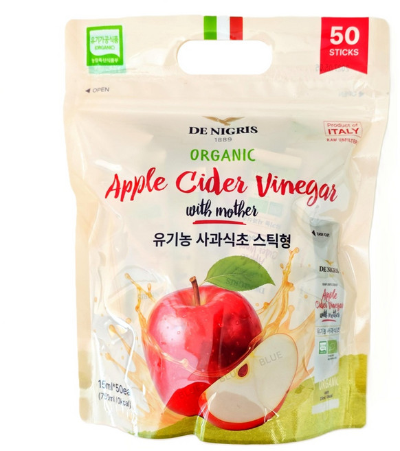 데니그리스 유기농 사과식초 스틱형 30p, 50개, 15ml