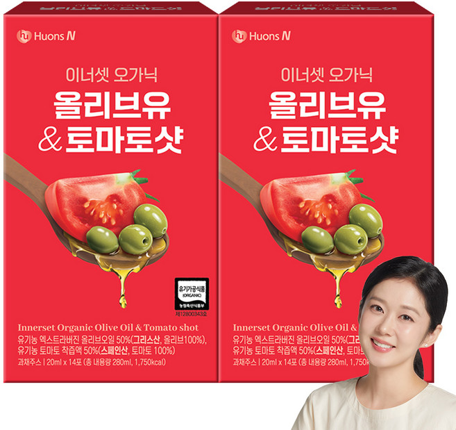 이너셋 프리미엄 유기농 올리브오일 토마토 올토샷 스틱, 2개, 280ml