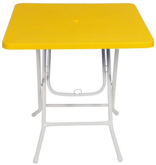 지오리빙 접이식 플라스틱 사각 테이블, 옐로우