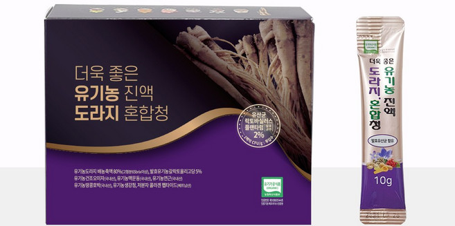 내추럴참푸드 더욱 좋은 유기농진액 도라지혼합청(10g-20ea)스틱, 3박스, 10g, 1개