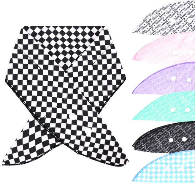 무명정품 HW 아이스 3단 쿨냉감 스카프, 블루체크