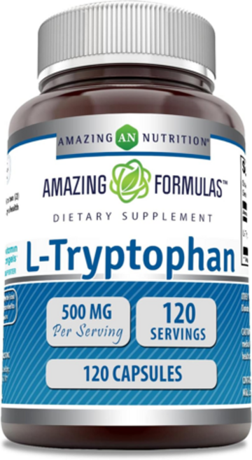어메이징포뮬러 프리폼 L트립토판 500mg 120캡슐 성인용수면보조제 Amazing Formulas, 120 Capsules, 120정, 1개
