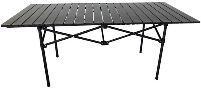 MANTU 대형 95cm 캠핑용 접이식 롤테이블, 블랙