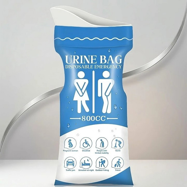 4PAS 일회용 소변기 휴대용 이동식 변기 휴대용 남아 남자 아기 소변기 캠핑용 유린백, 블루, 6개
