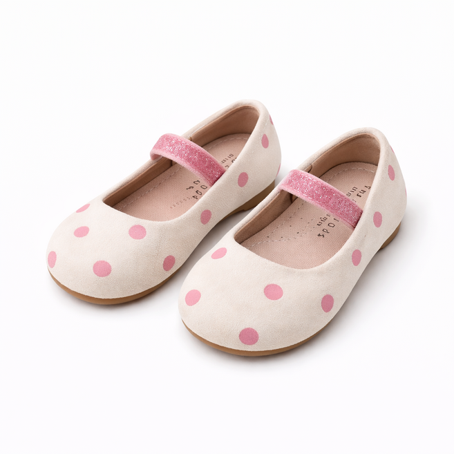 여아 도트 플랫슈즈 유아 메리제인 찍찍이