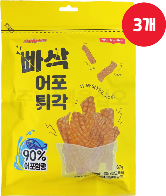 빠삭 어포튀각 87g x 3개 소주안주, 90g