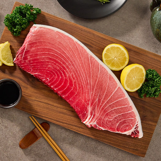 튜나바이브 담백한 4번 뱃살 1kg이상(1010g~1100g) 유럽인증제품 프리미엄 참다랑어 대용량 최고급 냉동 참치회, 1개, 1kg