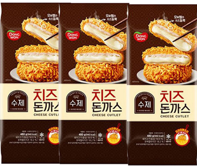 동원 수제 치즈돈까스, 3개, 상세 설명 참조