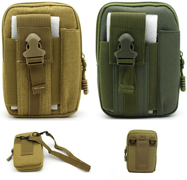 1+1 스마트폰허리가방 어깨줄가방 허리파우치 스마트폰 벨트파우치 등산 허리가방 힙색 웨이스트백 핸드폰가방, 카키색,녹색