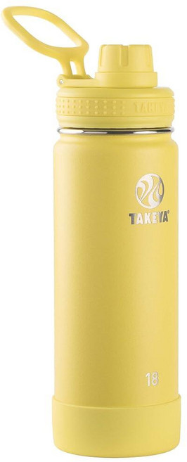 다케야Takeya Actives 단열 스테인리스 스틸 물병 뚜껑 포함 510.3ml(18온스) 오닉스143978, Canary