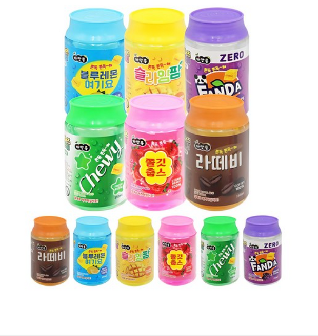 아가플러스 주스 캔 치즈젤리 슬라임 6종 x 2p 세트, 혼합색상, 140g, 1세트