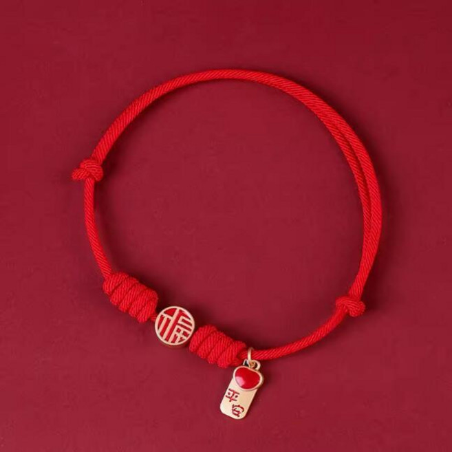貓咪項圈 狗項圈 寵物飾品 編織項圈, 健康平安,M【脖圍26-45cm 3.5-8公斤】, 1個