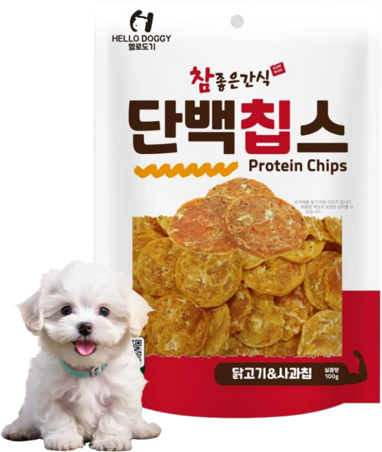 참좋은간식 단백칩스 강아지 바삭간식, 1개, 100g, 혼합맛(닭고기/사과)