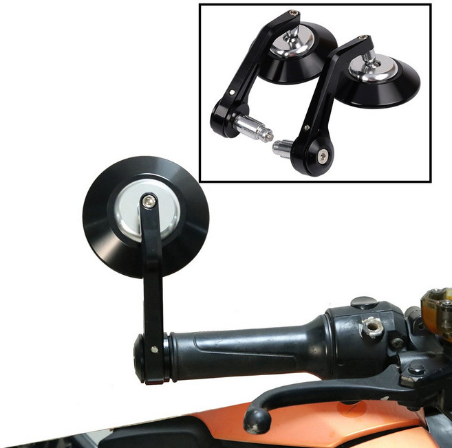 트라이엄프 본네빌 T100 T120 바버 스피드 트윈 1200 오토바이 레트로 백미러 사이드 미러 핸들 바 엔드 백미러, 은, 1개