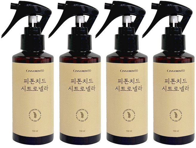 시나몬이오 피톤치드 시트로넬라 스프레이, 150ml, 4개