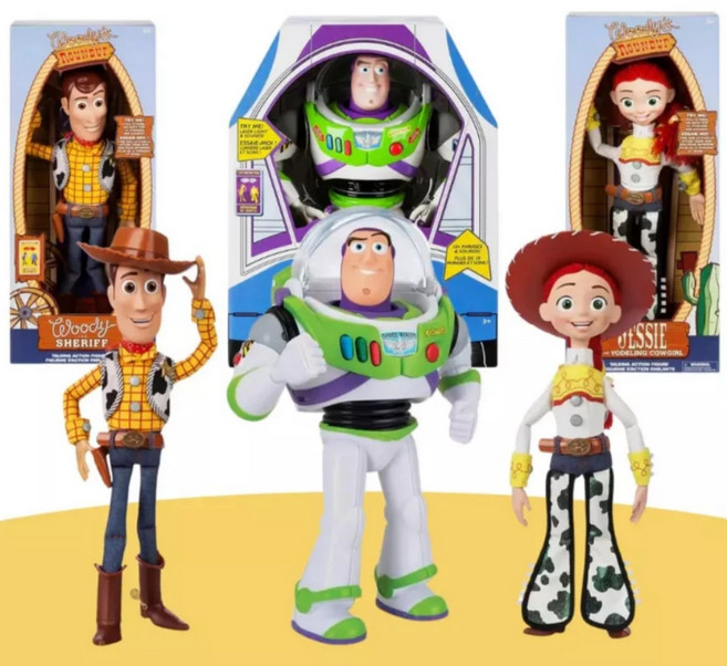 디즈니 토이스토리 말하는 캐릭터 버즈라이트이어 우디 제시 액션 피규어 인형, 1개