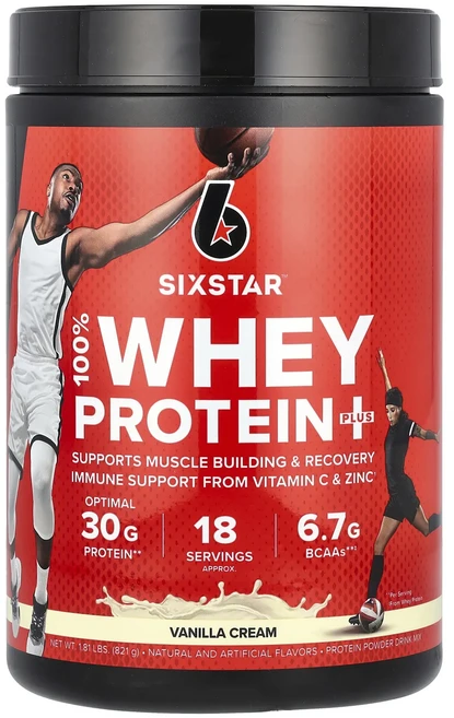 몸관리하세요 겨울입니다 SIXSTAR 100% Whey Protein Plus 바닐라 크림 821g(1.81lb) 특별관리진행, 1개 - 쿠팡