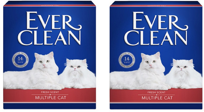 EVER CLEAN 藍鑽 紅標 多貓適用 8.5kg 1盒 14天淨味, 2個, FRESH SCENT